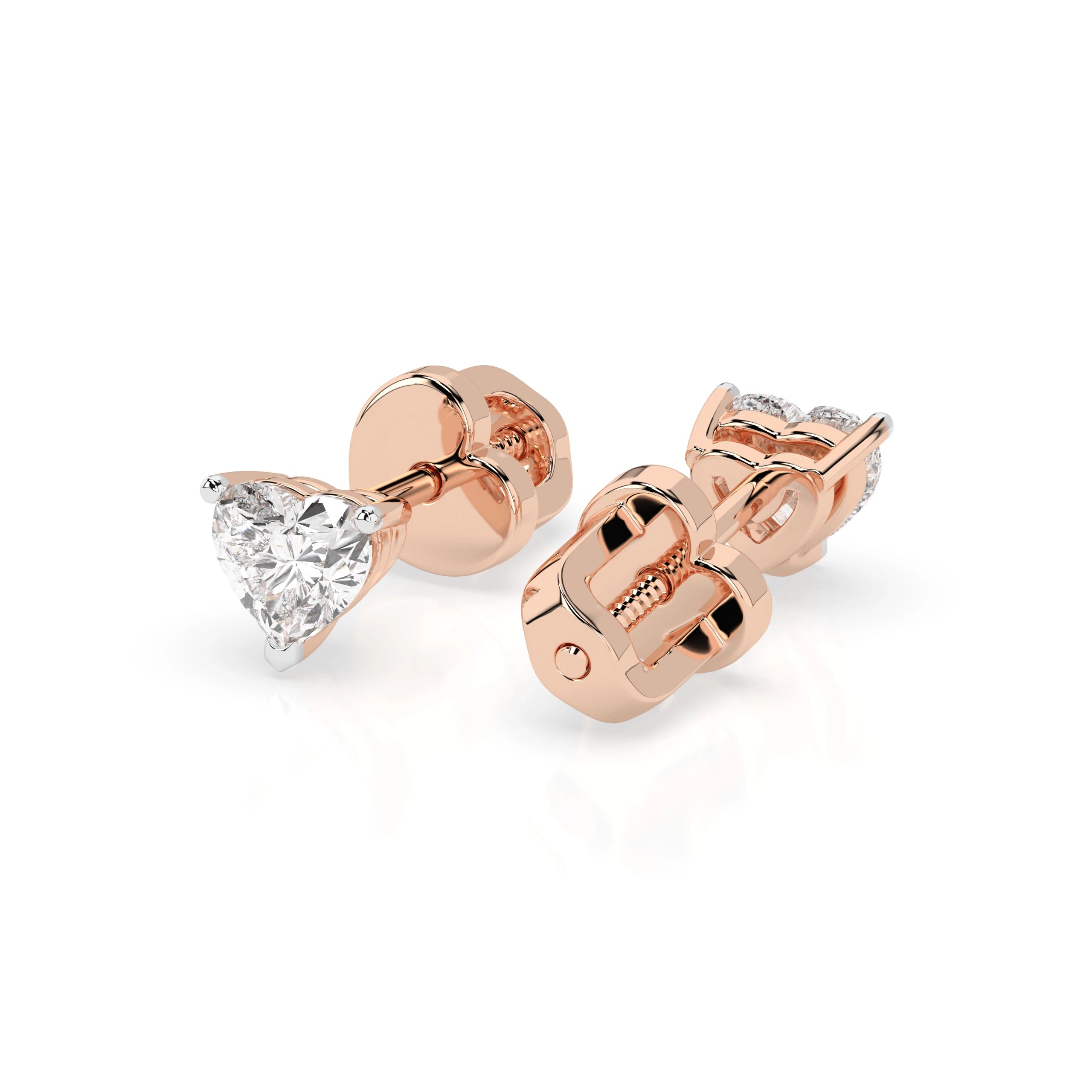 Solitaire Butterfly Earring (Heart), 0.6 ct — 102-10190(0.30)HRT
