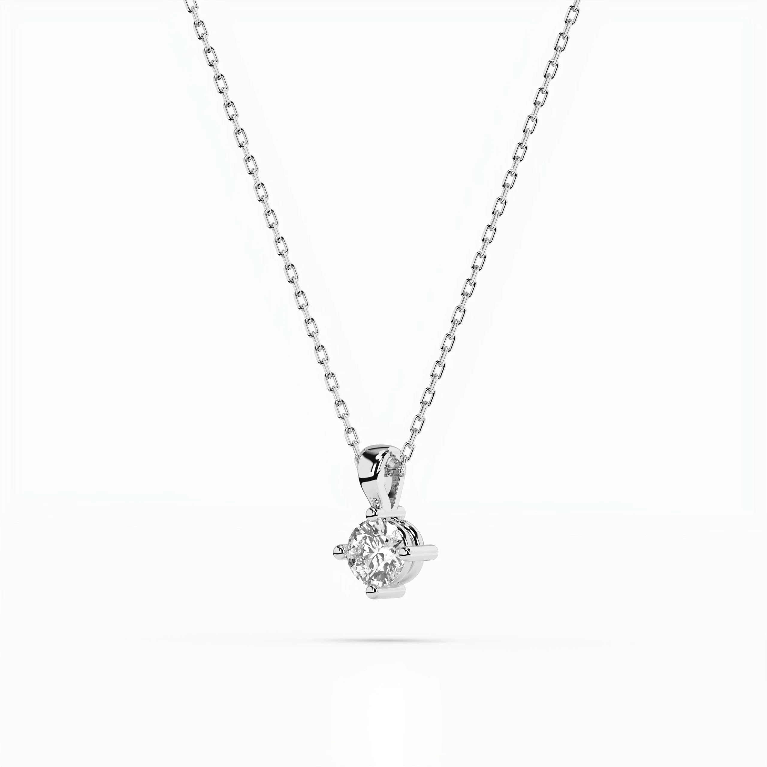 Solitaire Necklace (Round), 0.2 ct — 104-10011(3.7)