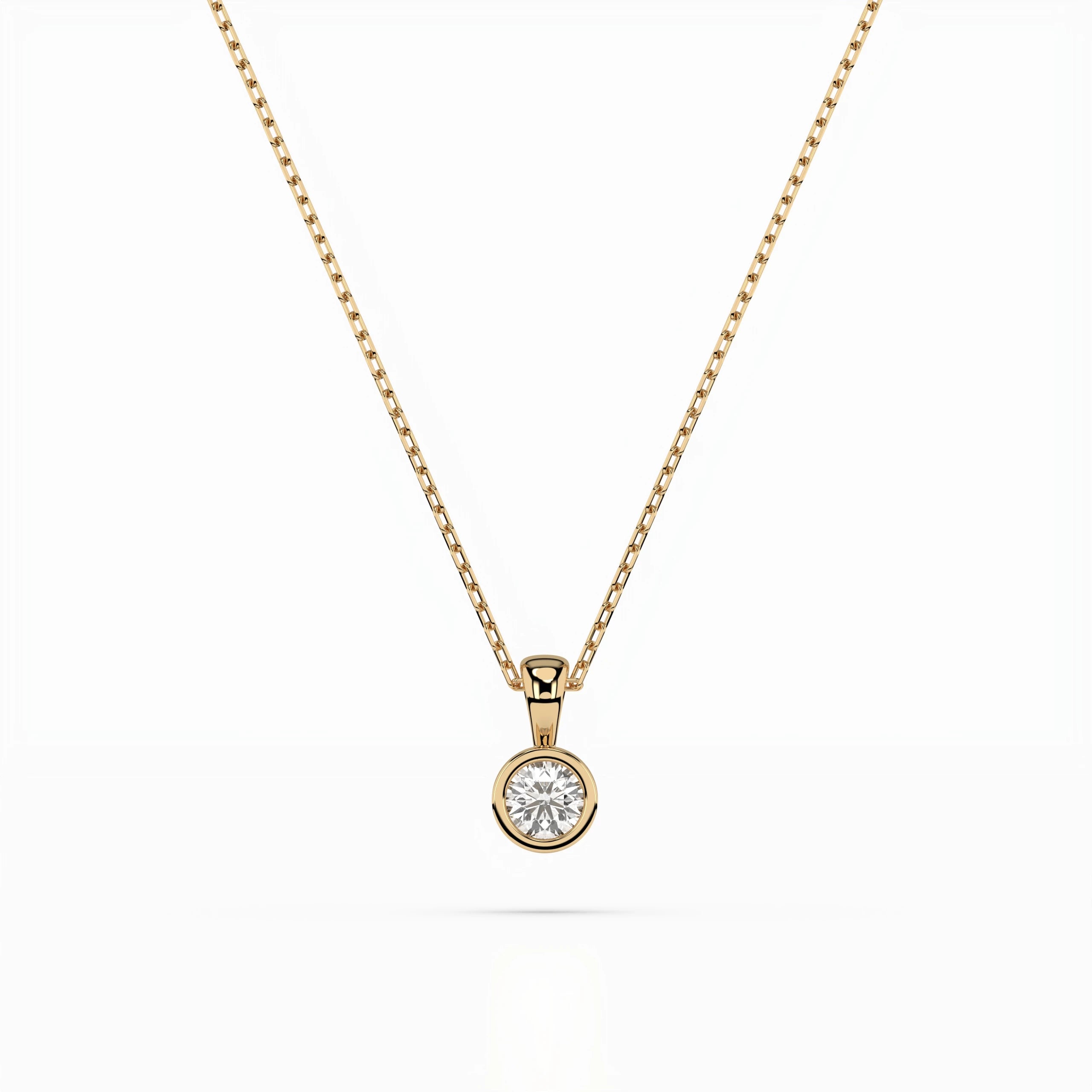 Solitaire Necklace (Round), 0.1 ct — 104-10010(3.0)
