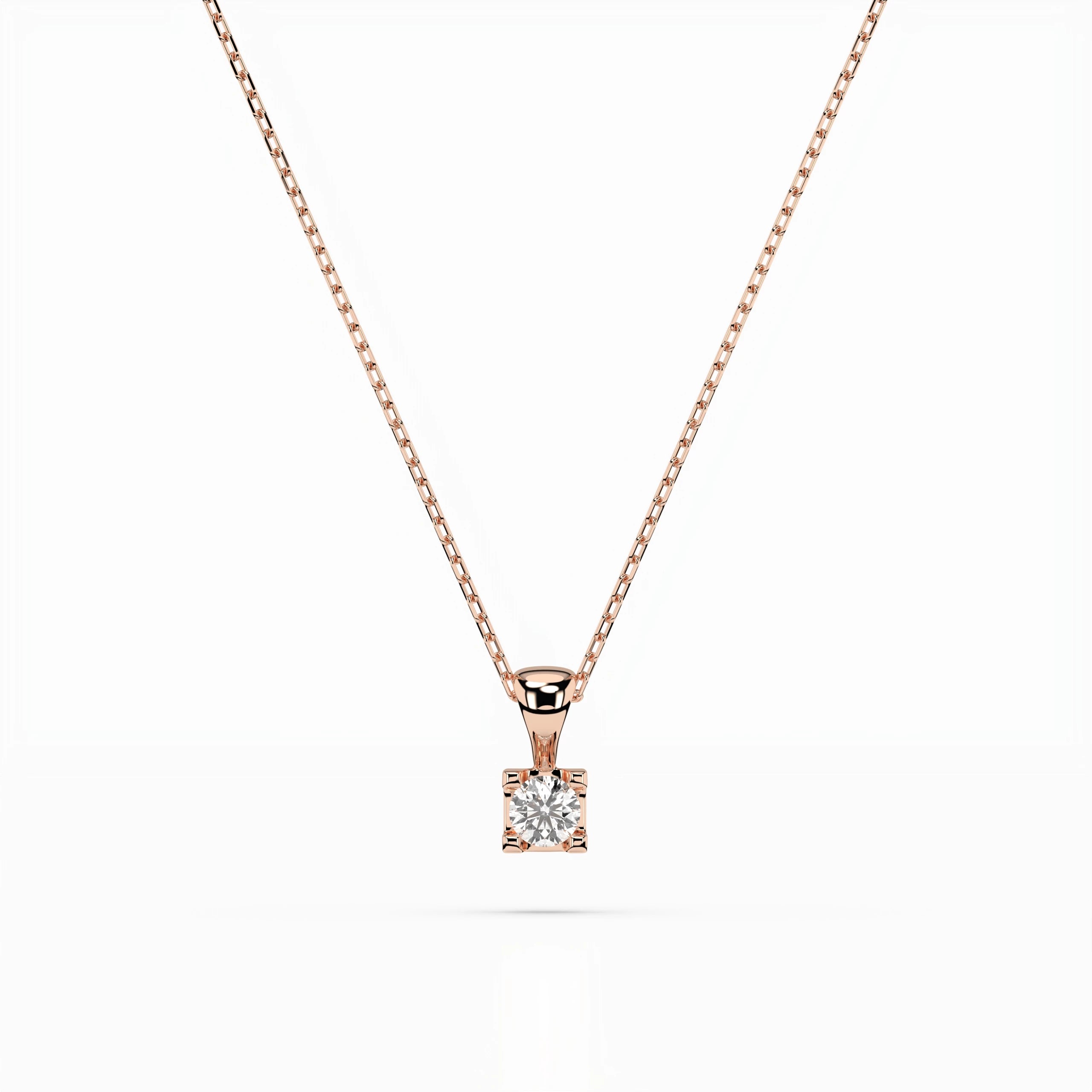 Solitaire Necklace (Round), 0.15 ct — 104-10013(3.4)