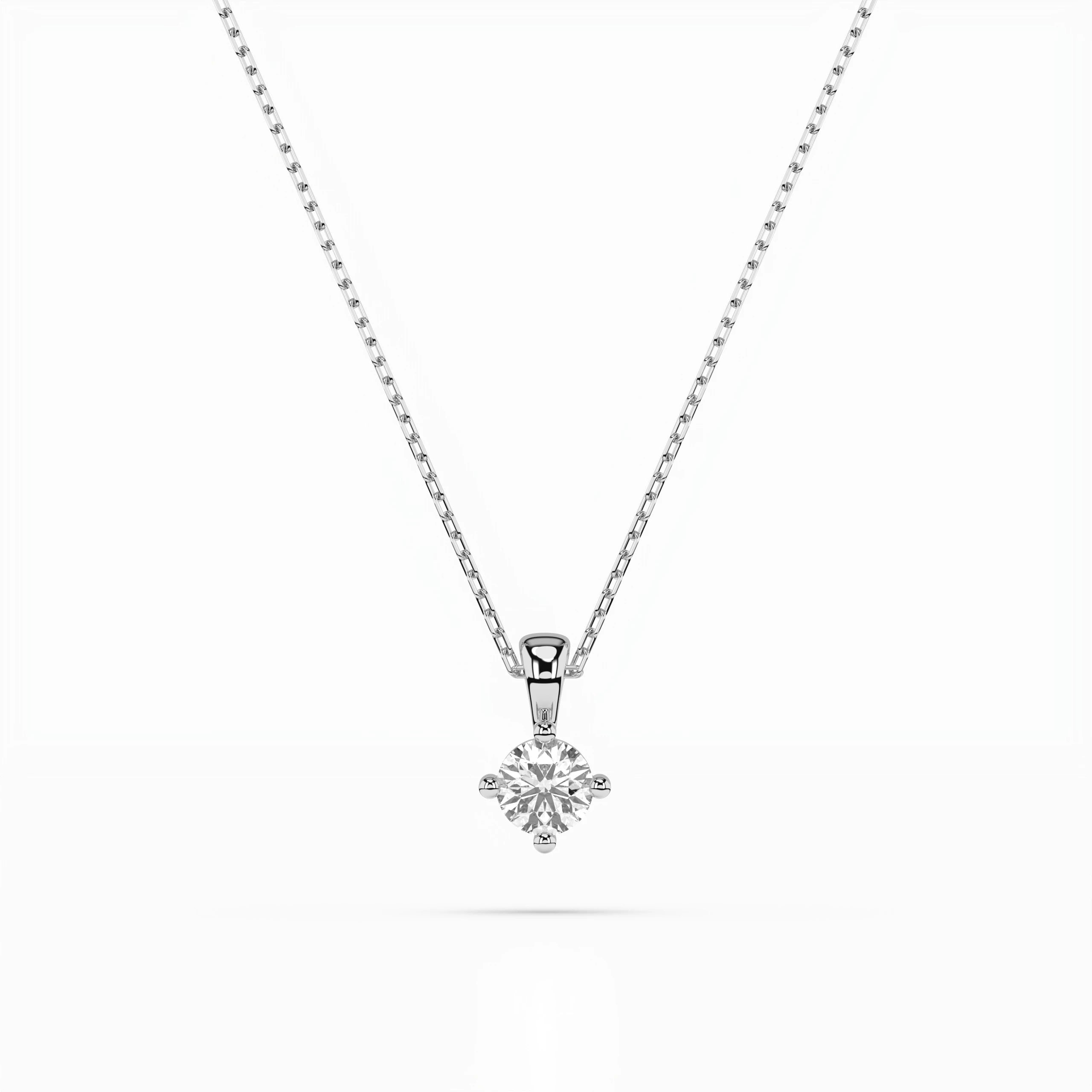 Solitaire Necklace (Round), 0.1 ct — 104-10011(3.0)