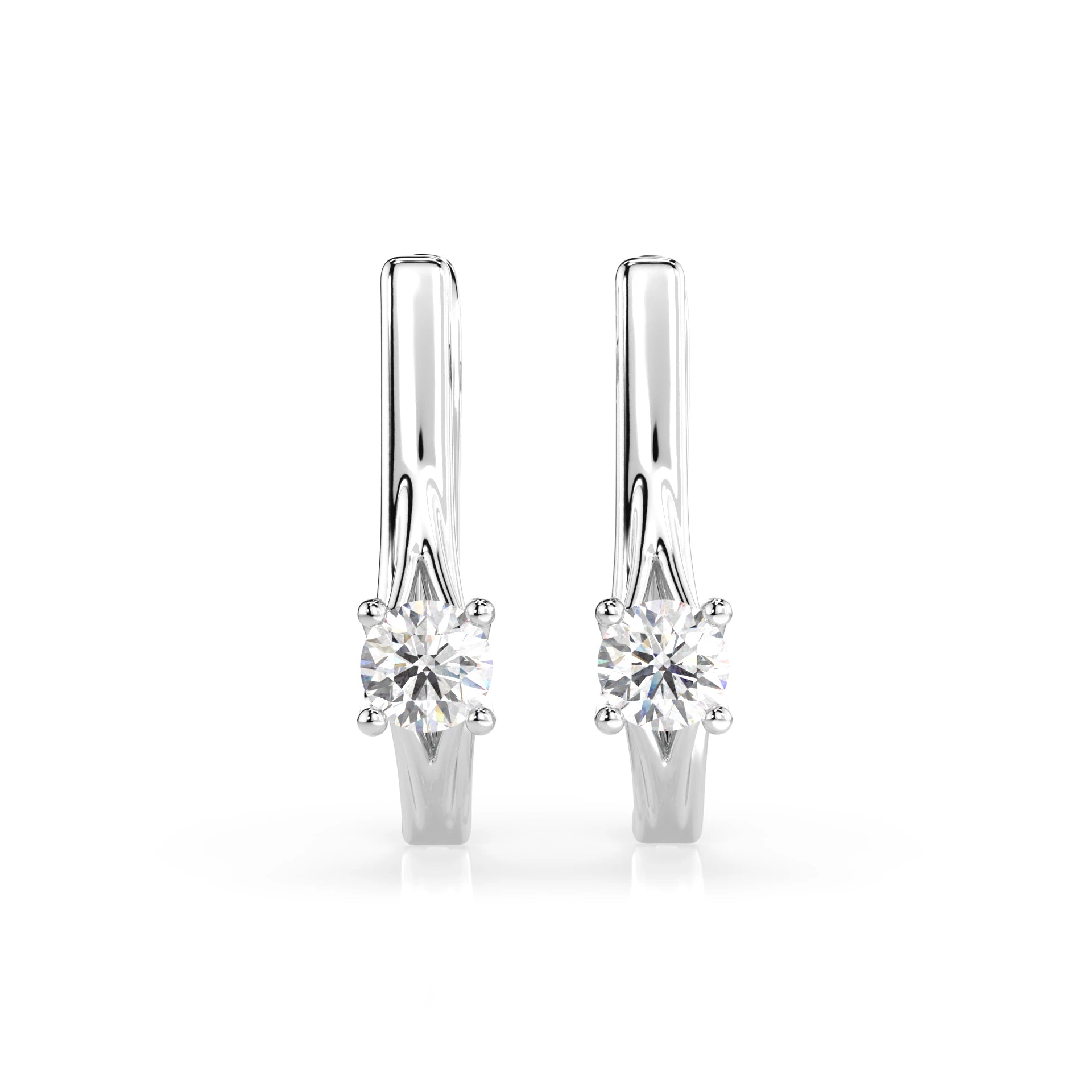 Solitaire English Lock Earring (Round), 0.2 ct — 102-10014(3.0)