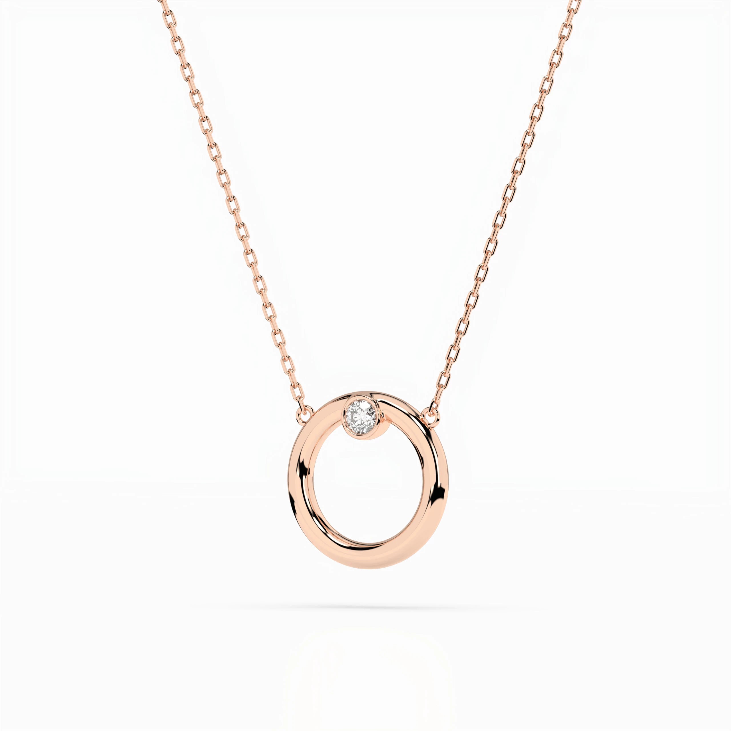 Minimalism Necklace (Round), 0.03 ct — 104-10056