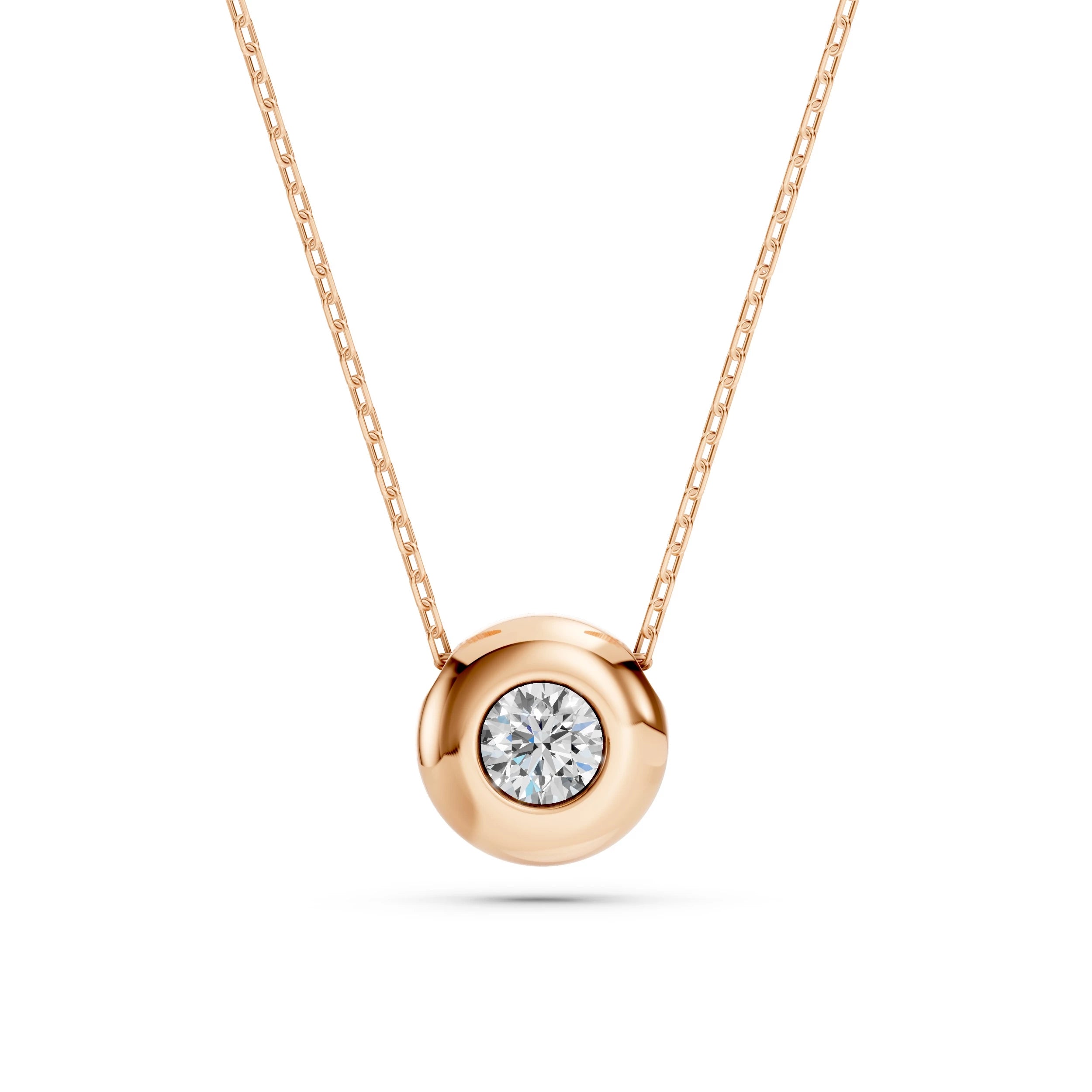 Solitaire Necklace (Round), 0.15 ct — 104-10007(3.4)