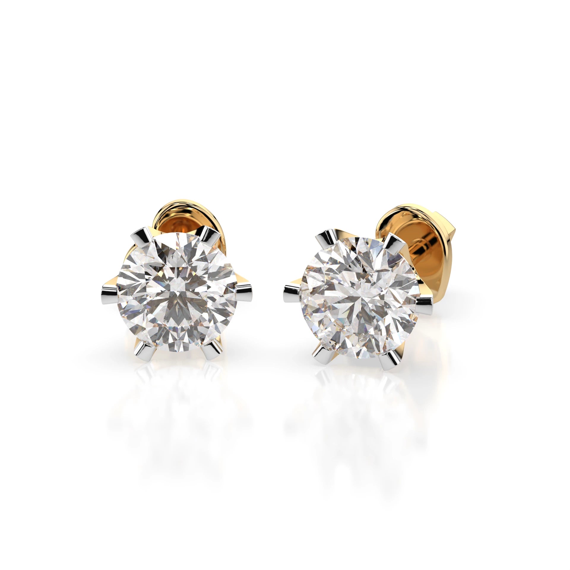Solitaire Butterfly Earring (Round), 0.9 ct — 102-10040/1(4.8)