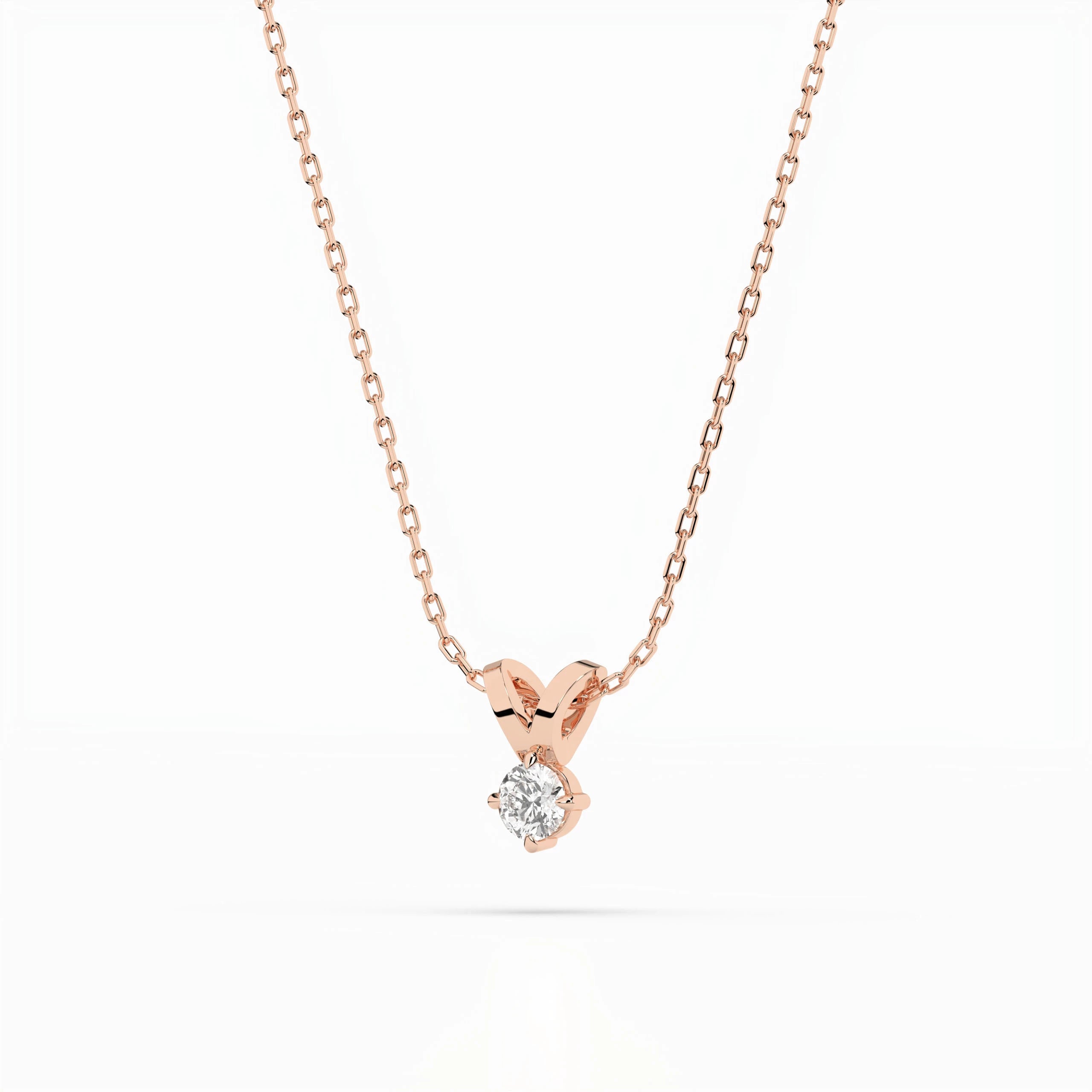 Solitaire Necklace (Round), 0.1 ct — 104-10037(3.0)