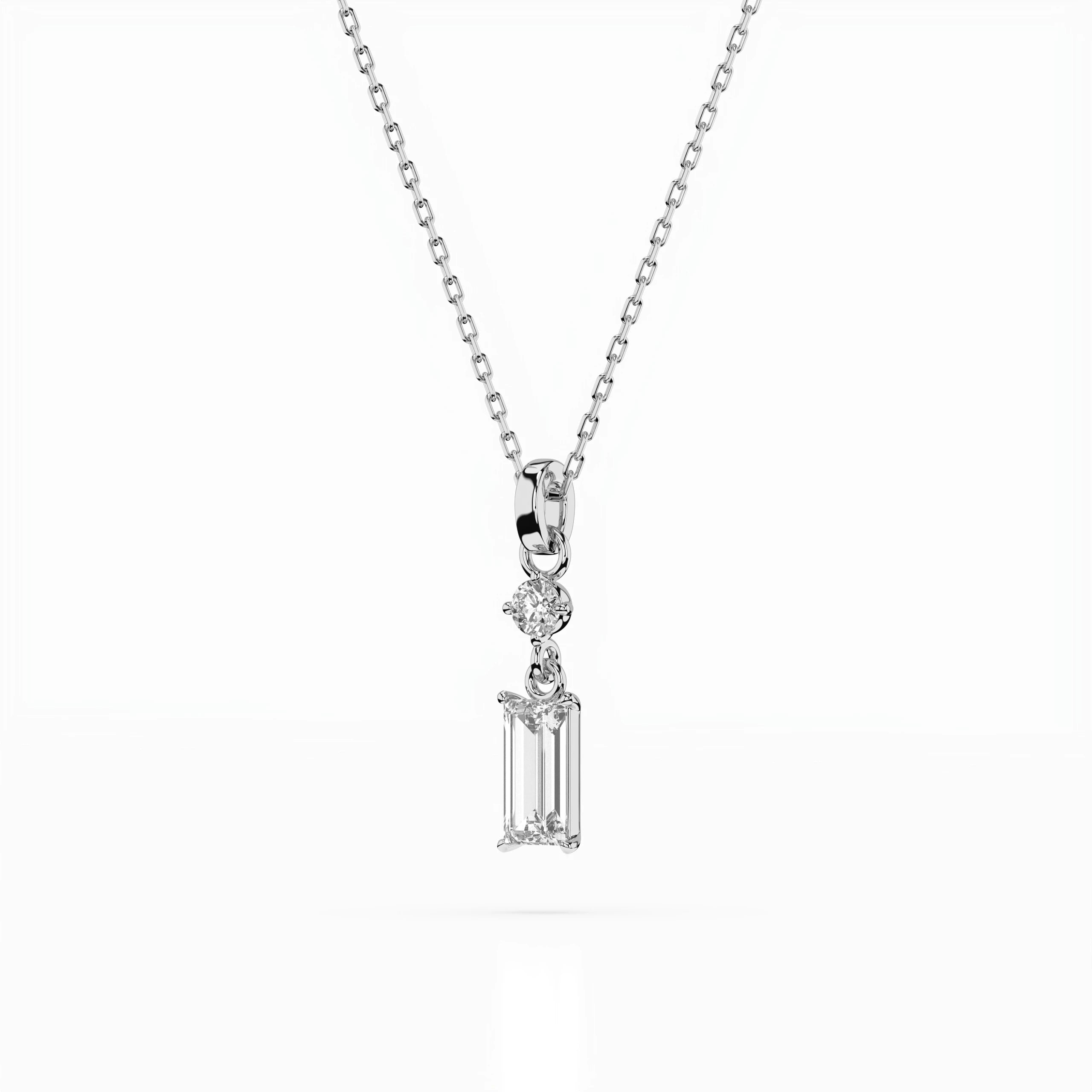 Solitaire Necklace (Baguette), 0.04 ct — 104-10071/2(0.30)BAQ