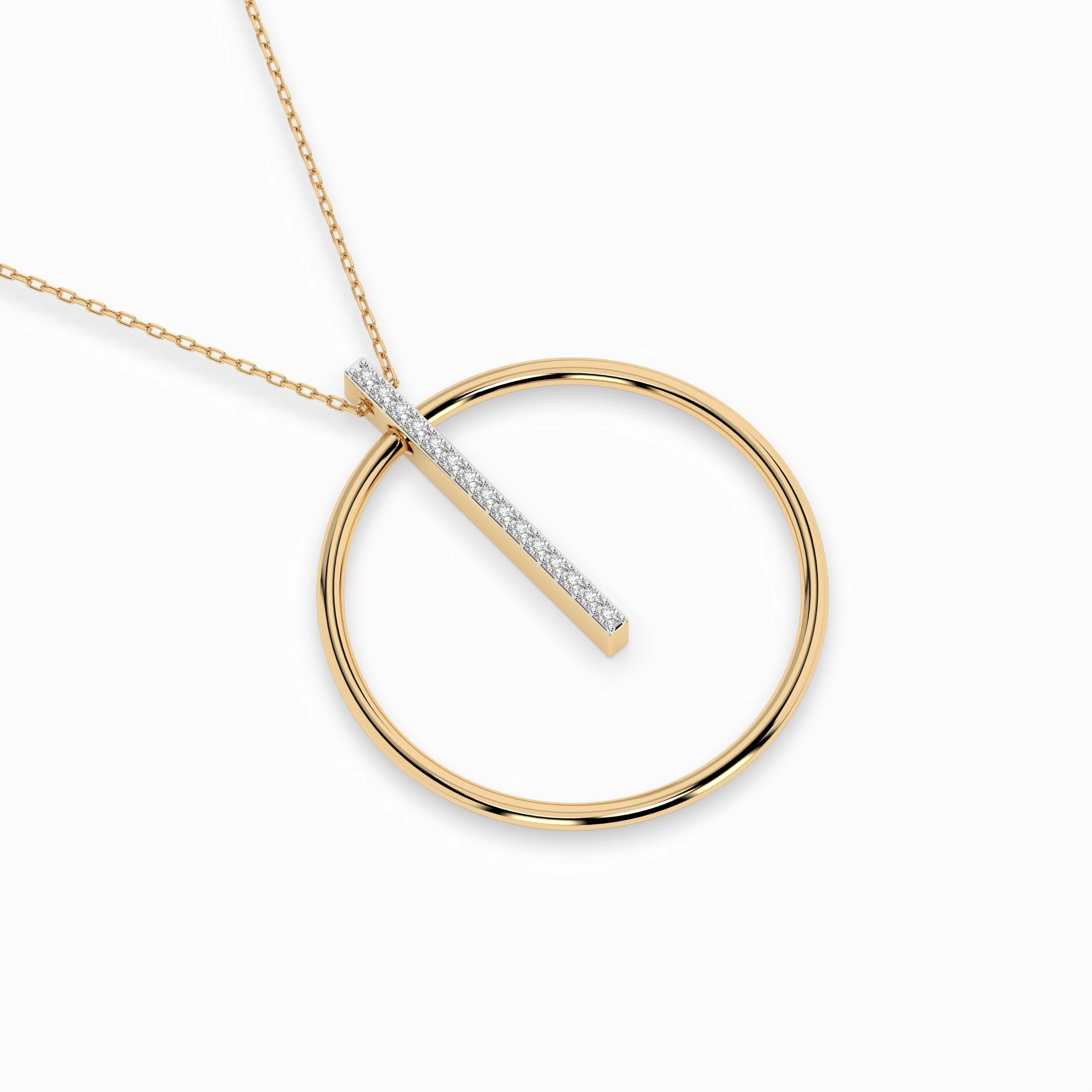 Minimalism Necklace (Round), 0.09 ct — 104-10047
