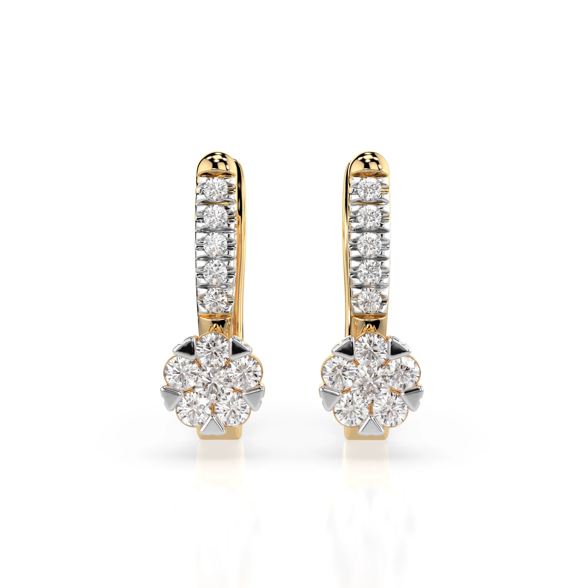 Illusion Earring (Round), 0.06 ct — 102-10015/4(2.0)