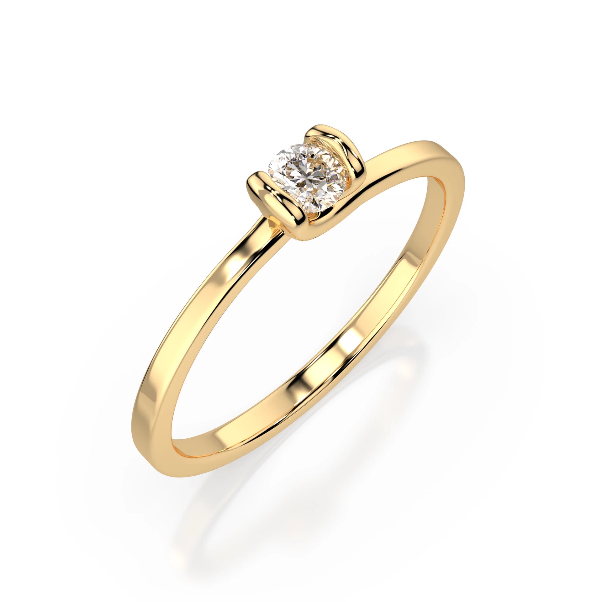 Solitaire Ring (Round), 0.1 ct — 101-10016(3.0)