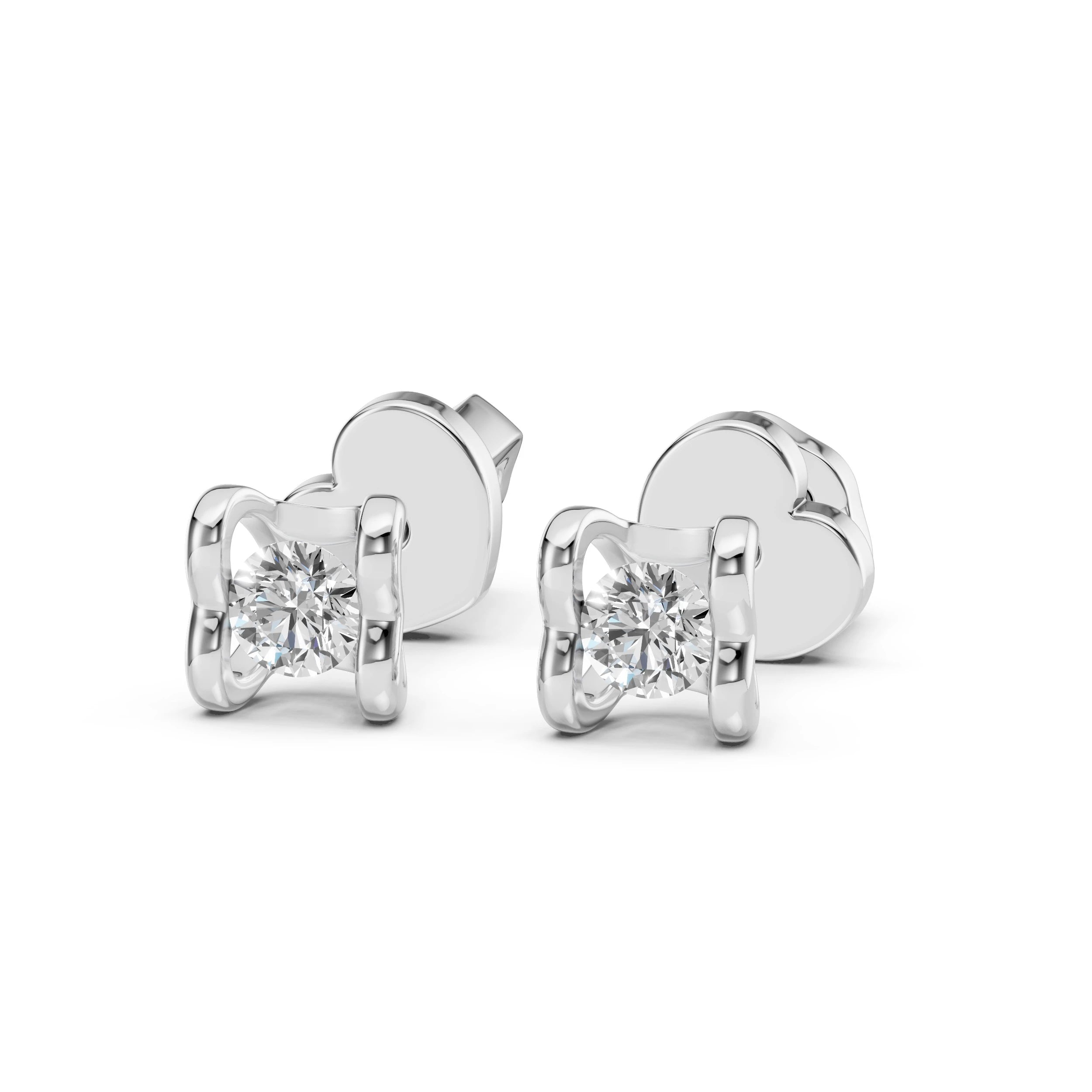 Solitaire Butterfly Earring (Round), 0.2 ct — 102-10013/2(3.0)