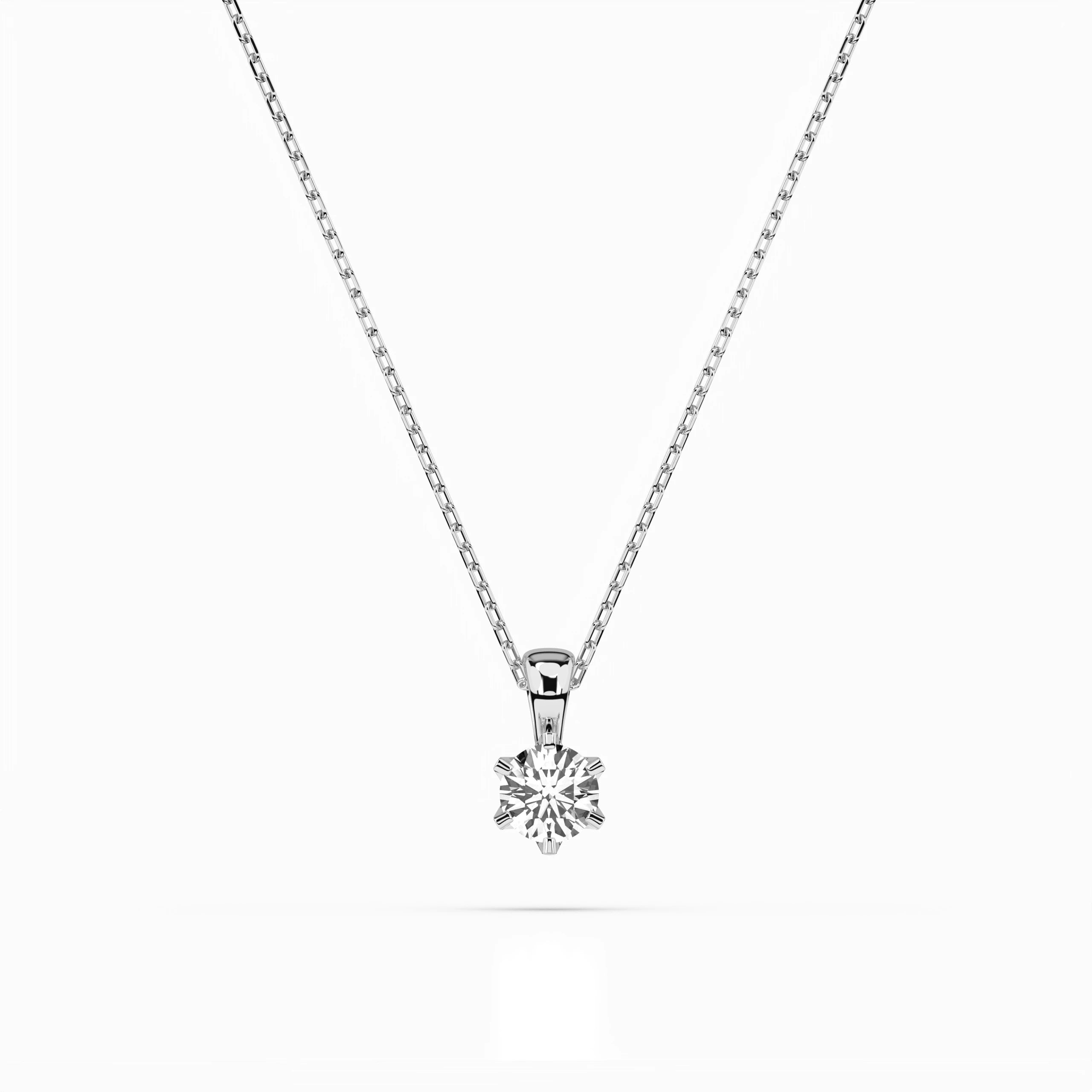 Solitaire Necklace (Round), 0.15 ct — 104-10004(3.4)