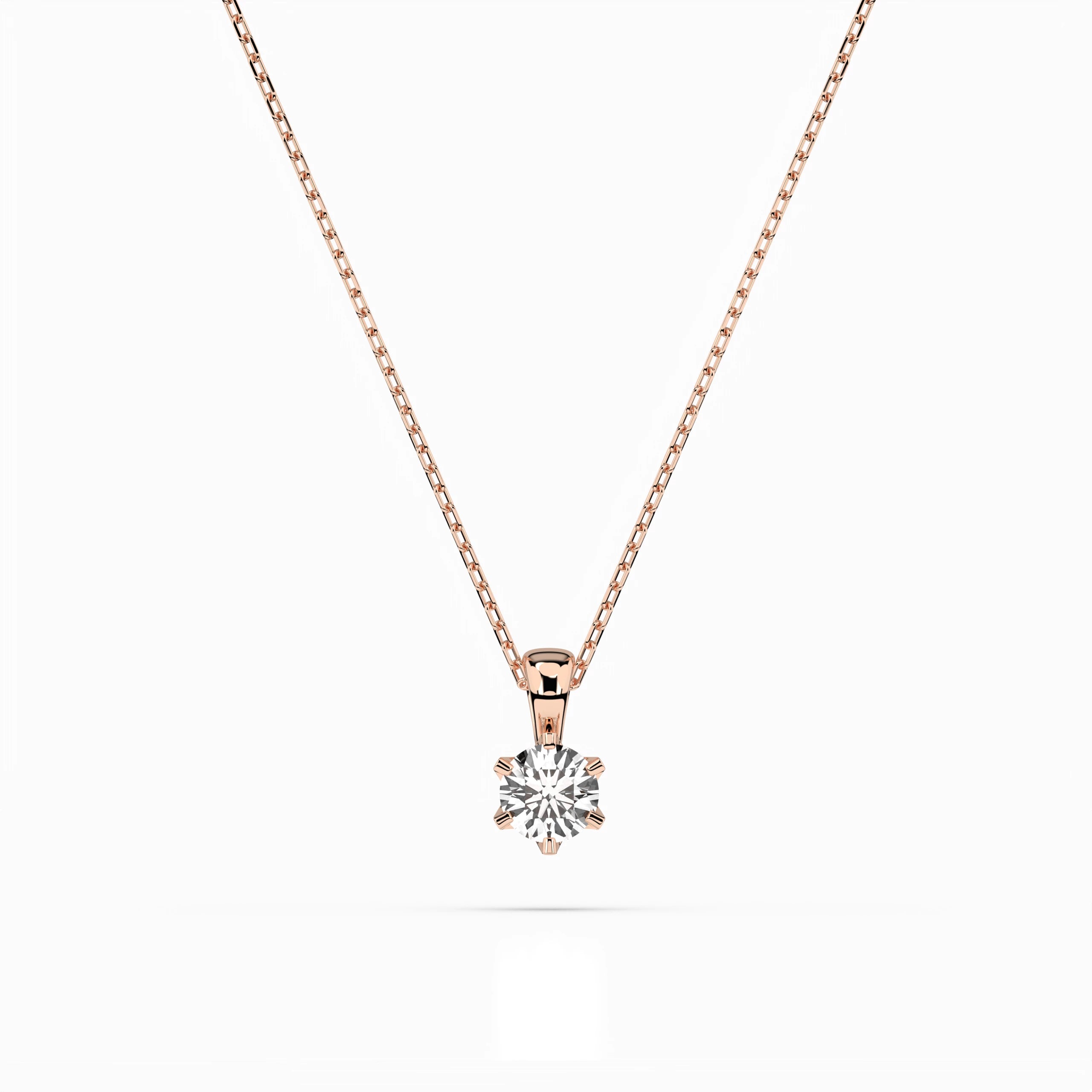 Solitaire Necklace (Round), 0.2 ct — 104-10004(3.7)