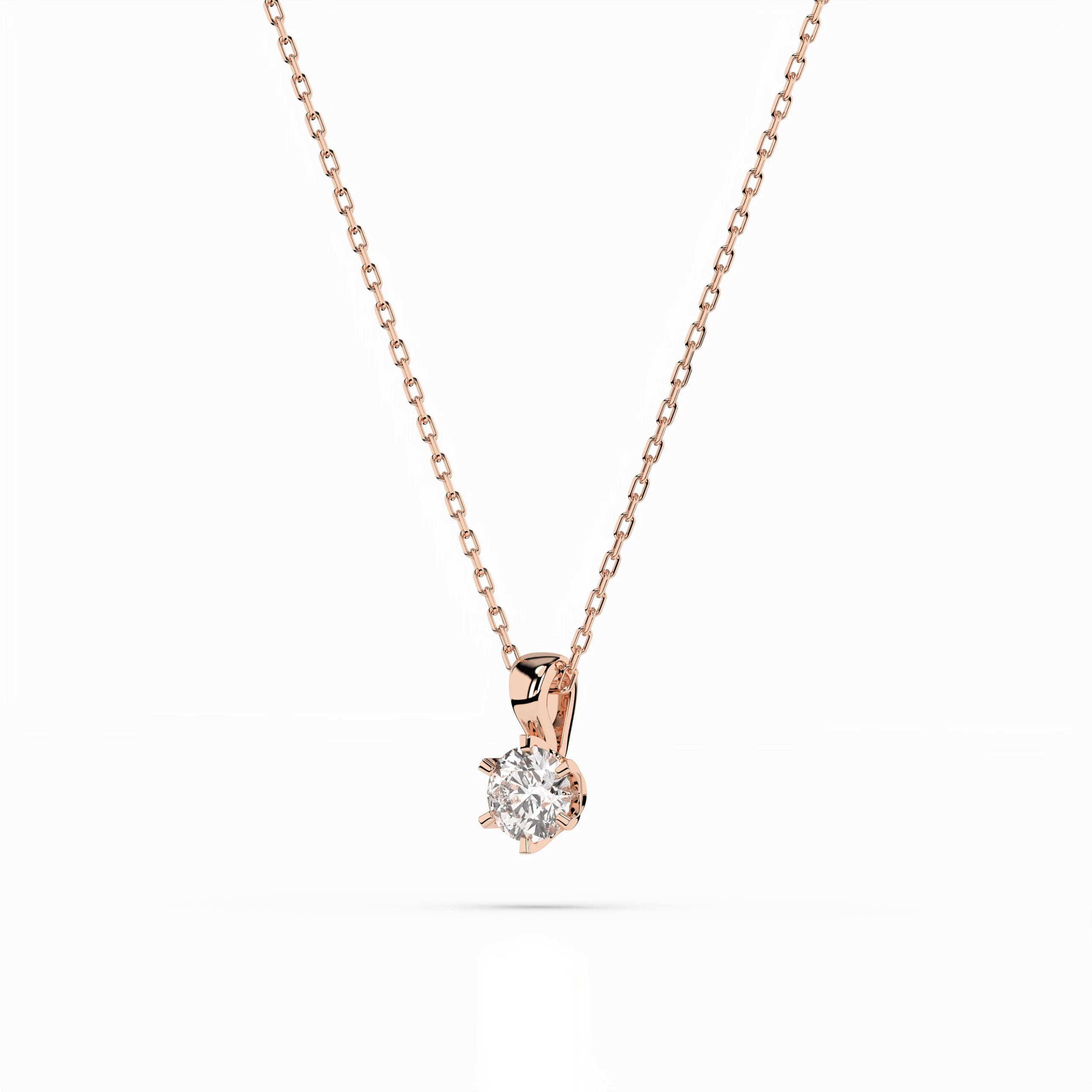 Solitaire Necklace (Round), 0.15 ct — 104-10004(3.4)