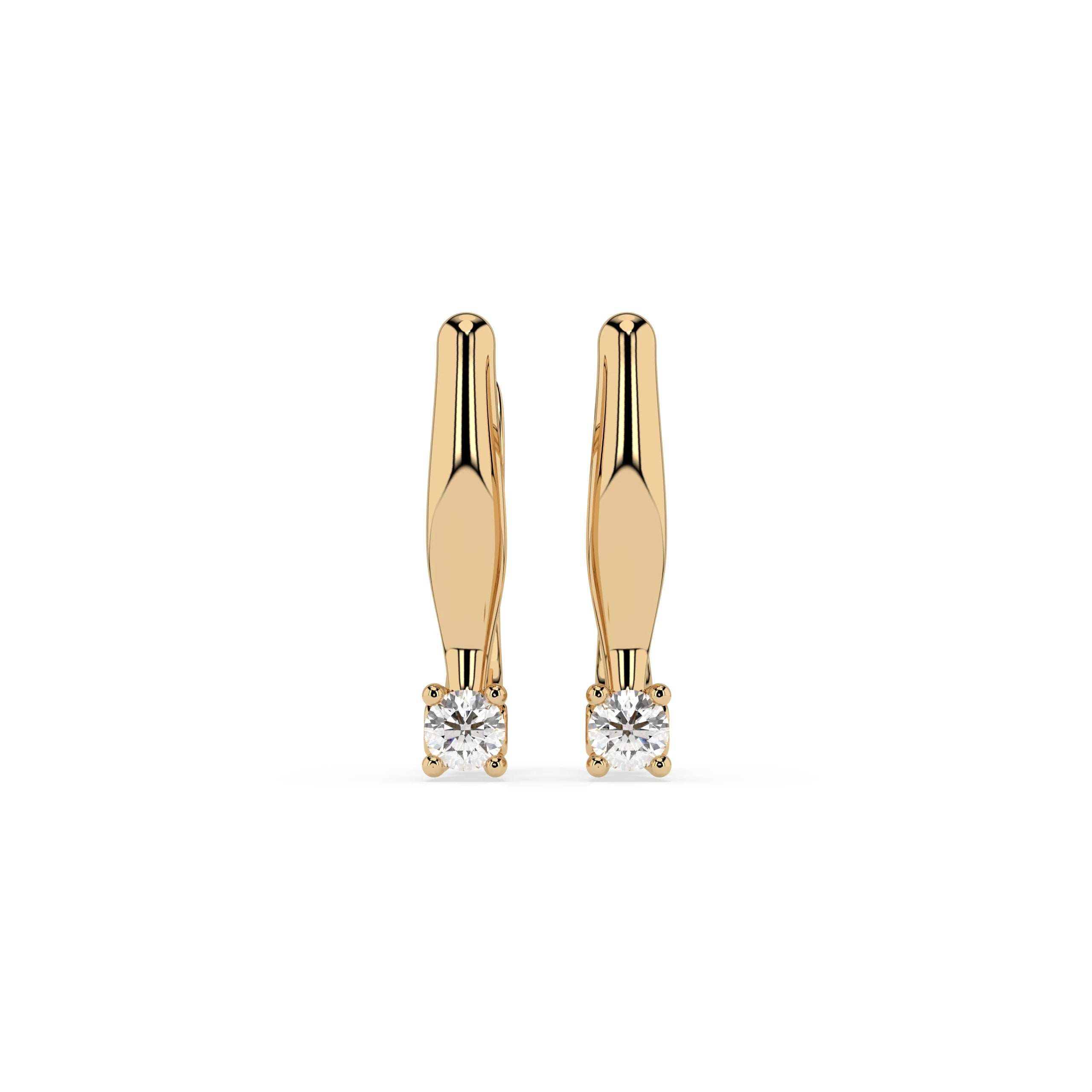 Solitaire English Lock Earring (Round), 0.12 ct — 102-10035(2.5)