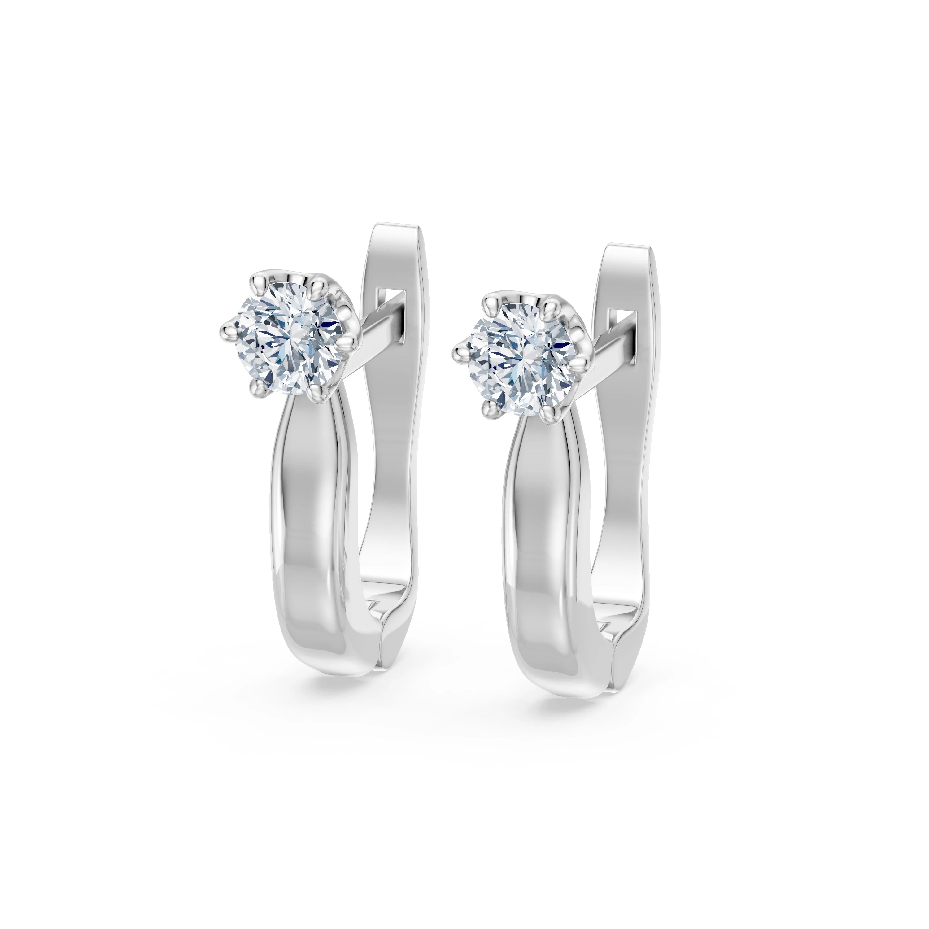 Solitaire English Lock Earring, 0.5 ct — 102-10040(4.0)