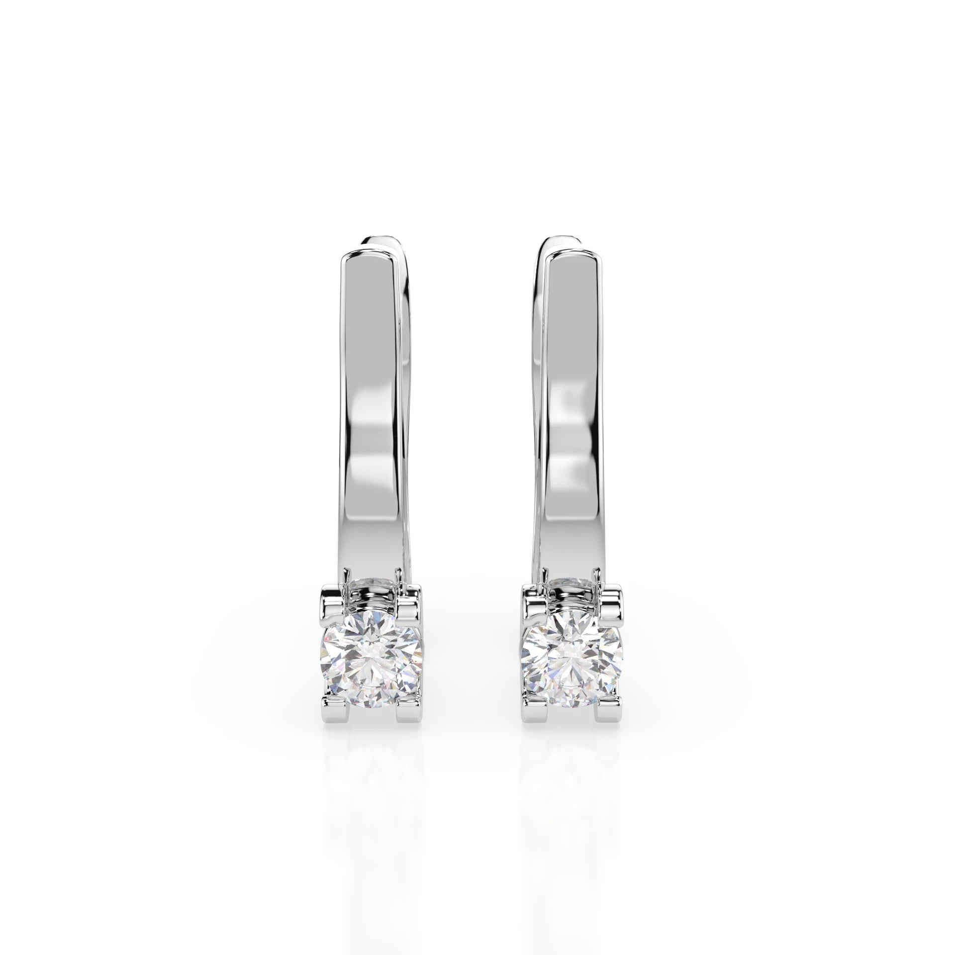 Solitaire English Lock Earring (Round), 0.2 ct — 102-10022(3.0)