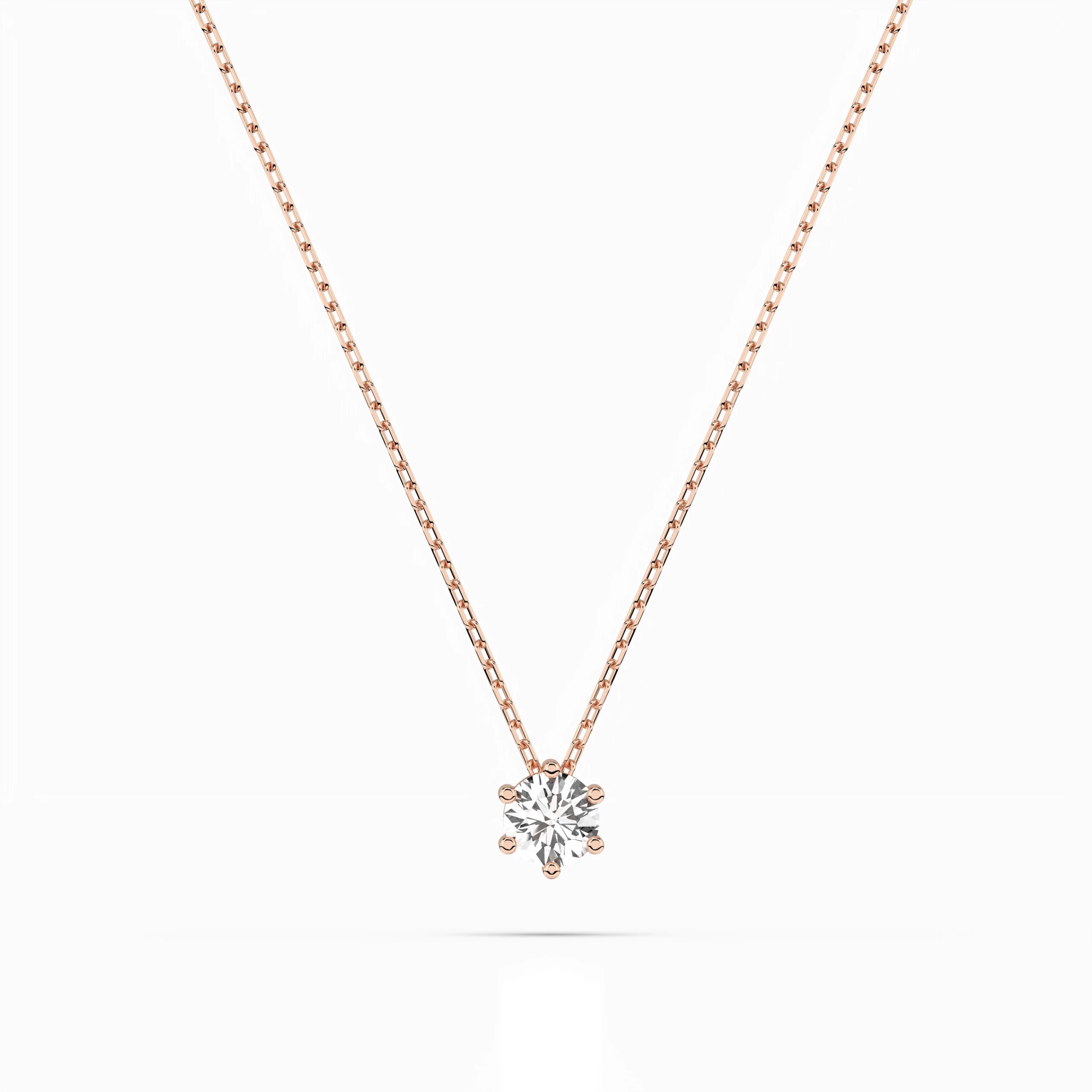 Solitaire Necklace (Round), 0.15 ct — 104-10003(3.4)