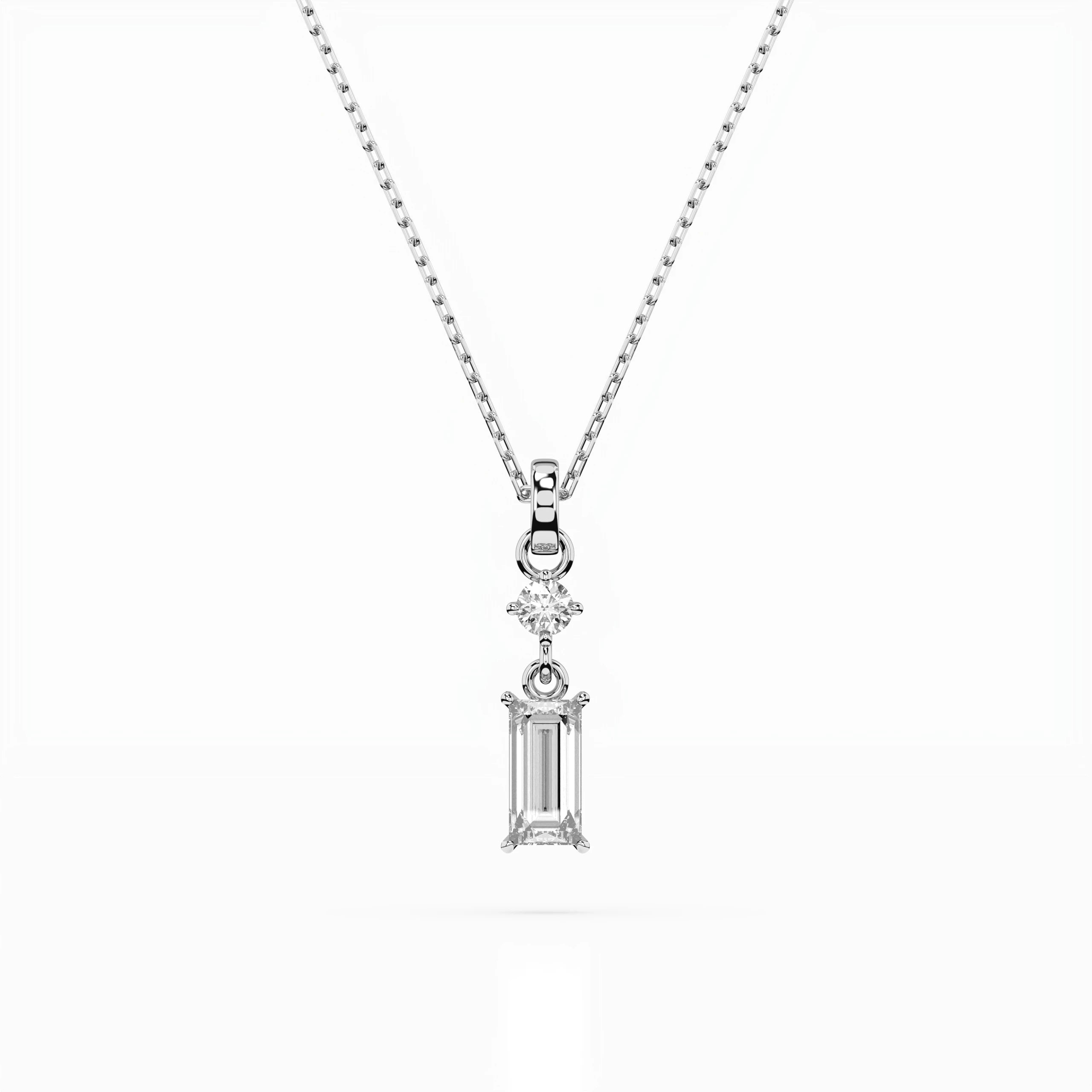 Solitaire Necklace (Baguette), 0.04 ct — 104-10071/2(0.30)BAQ
