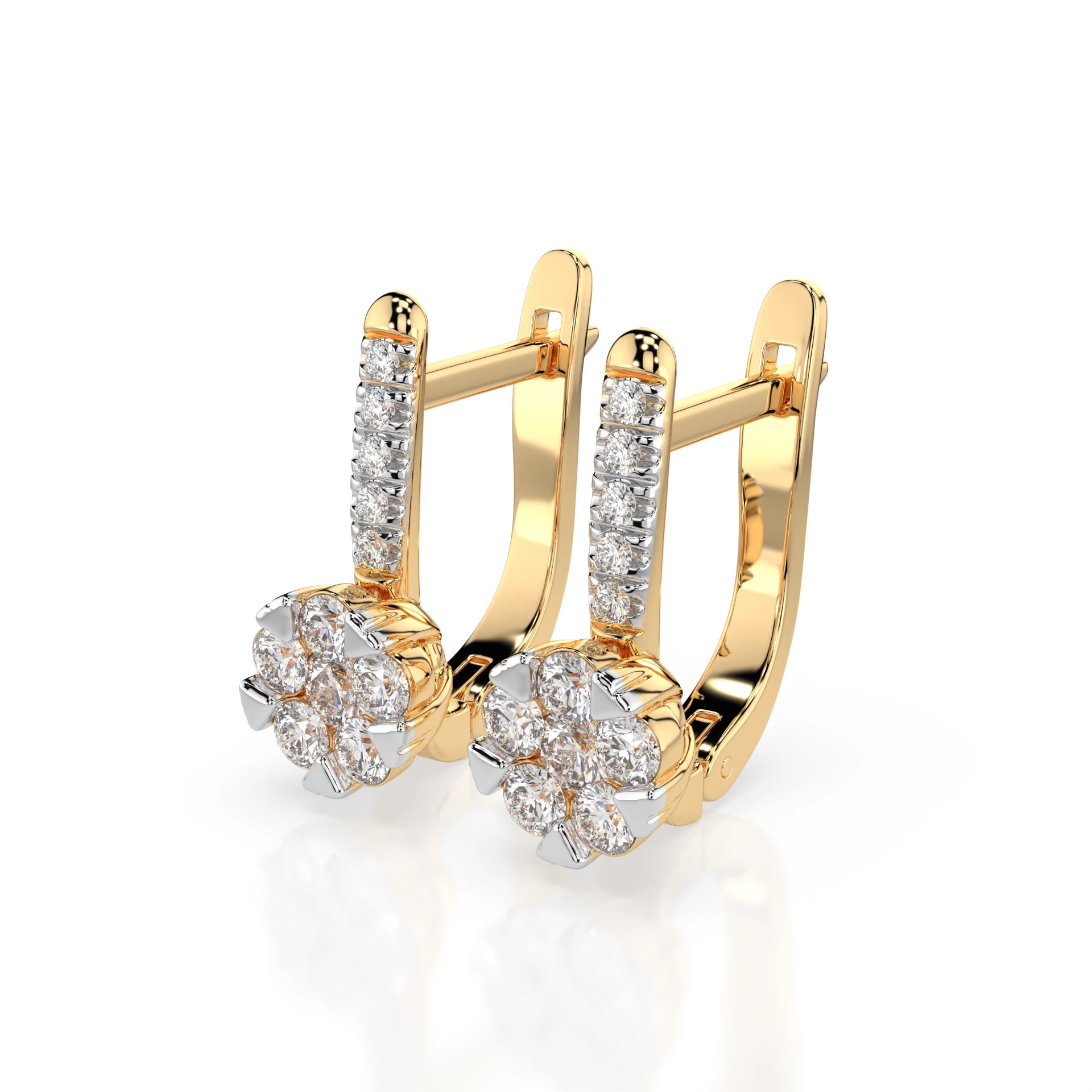 Illusion Earring (Round), 0.12 ct — 102-10015/4(2.5)
