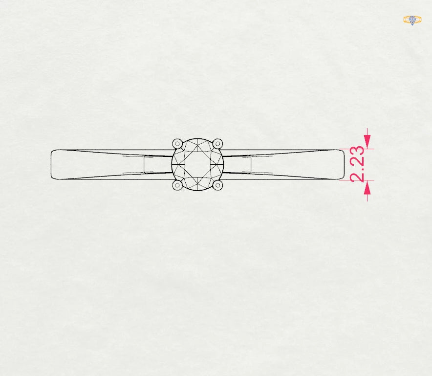 Solitaire Ring (Round), 0.2 ct — 101-10012/1(3.7)